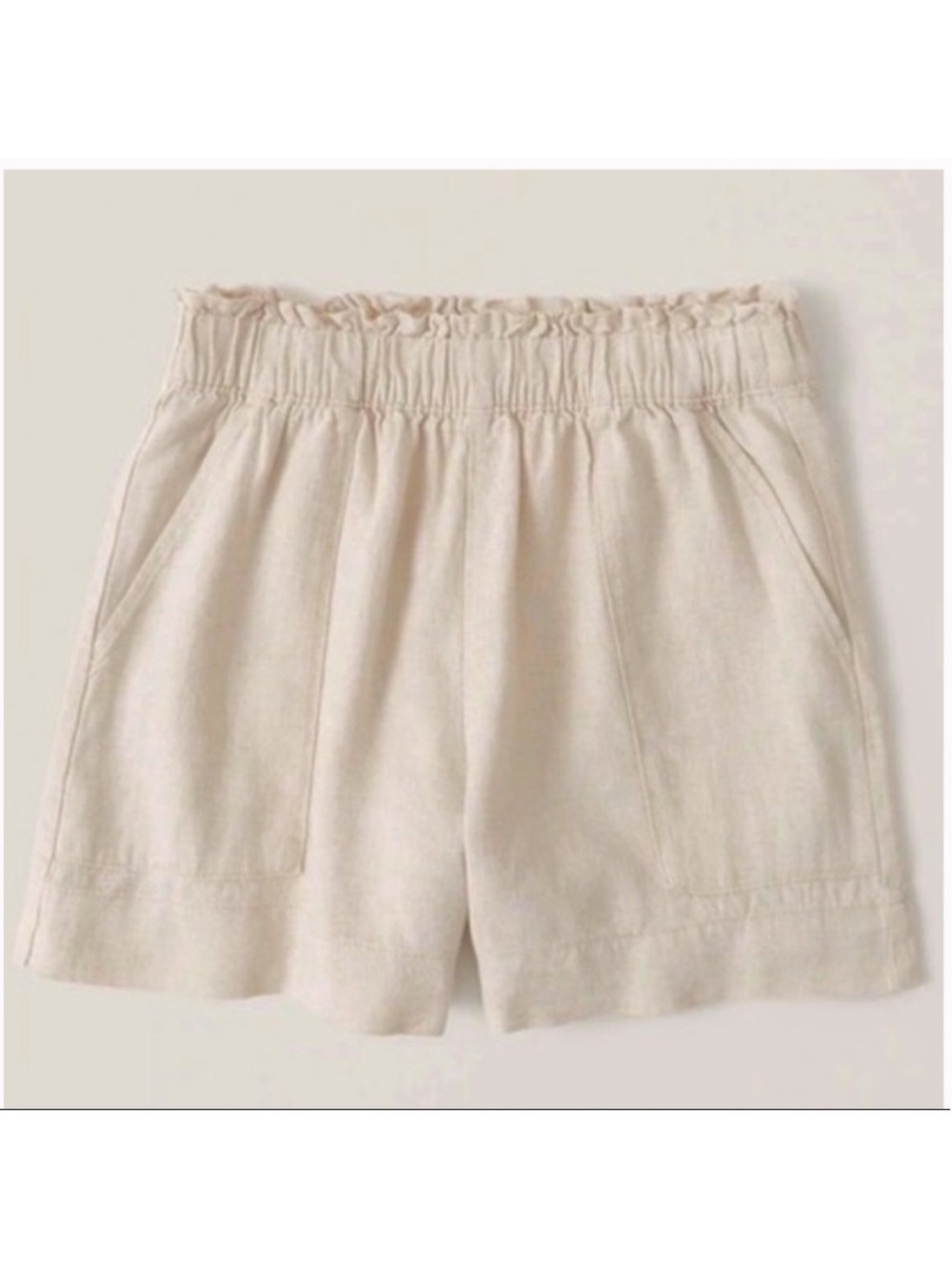 Abercrombie & Fitch tan linen blend shorts size small